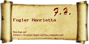 Fogler Henrietta névjegykártya