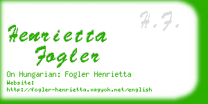 henrietta fogler business card